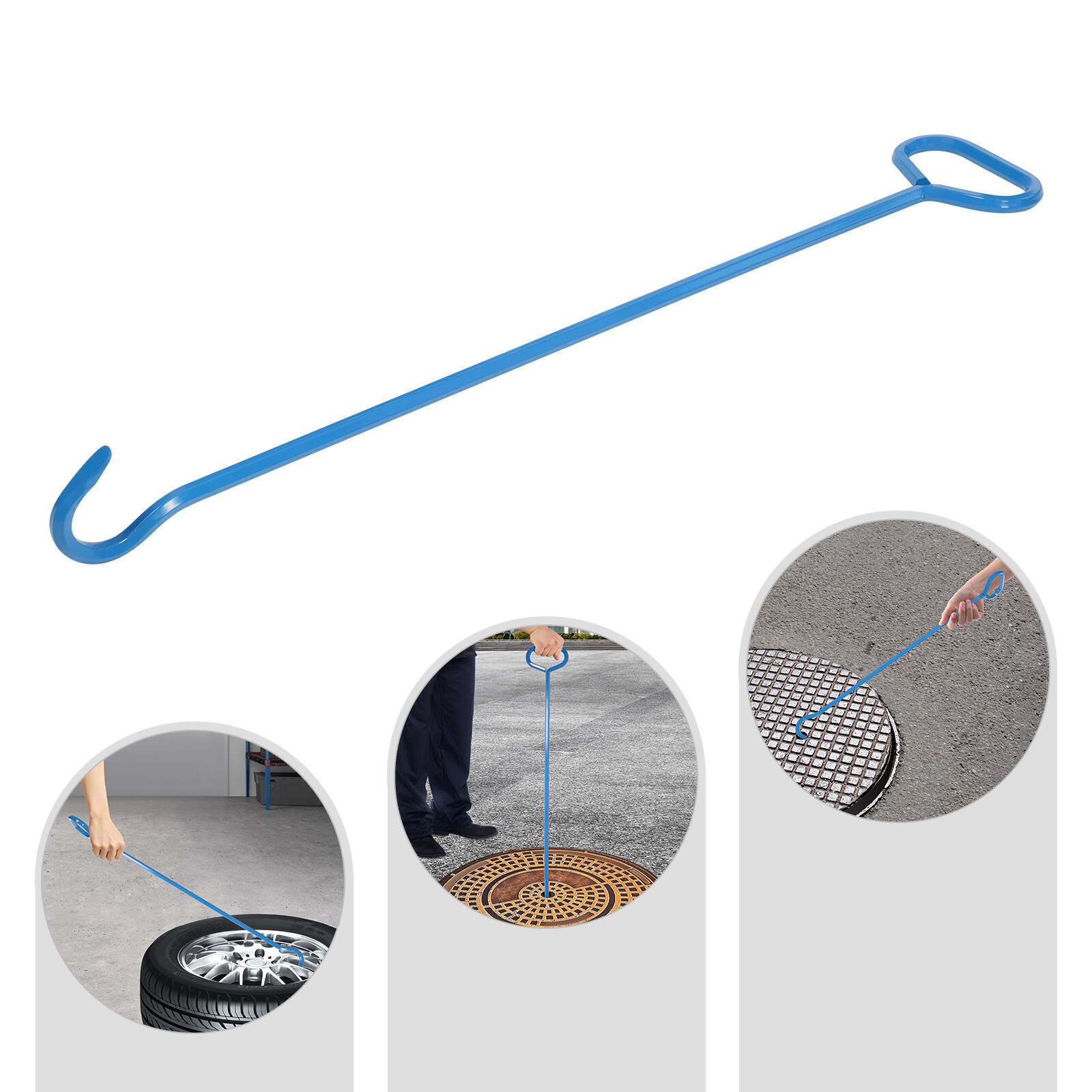 Utility Lifting Hook 5/8 Inch Diameter 36 Inch Manhole Cover Tool Blue