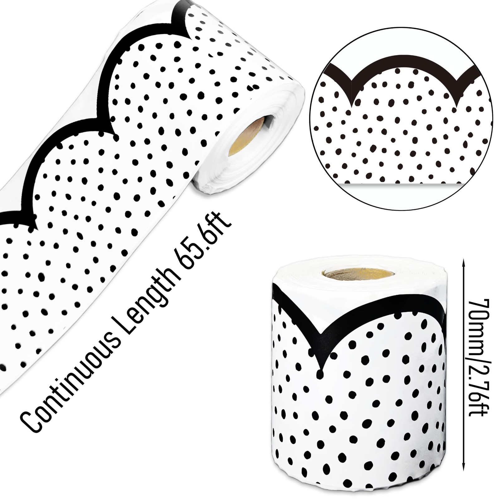 Mezeathos Black Polka Dot Bulletin Border