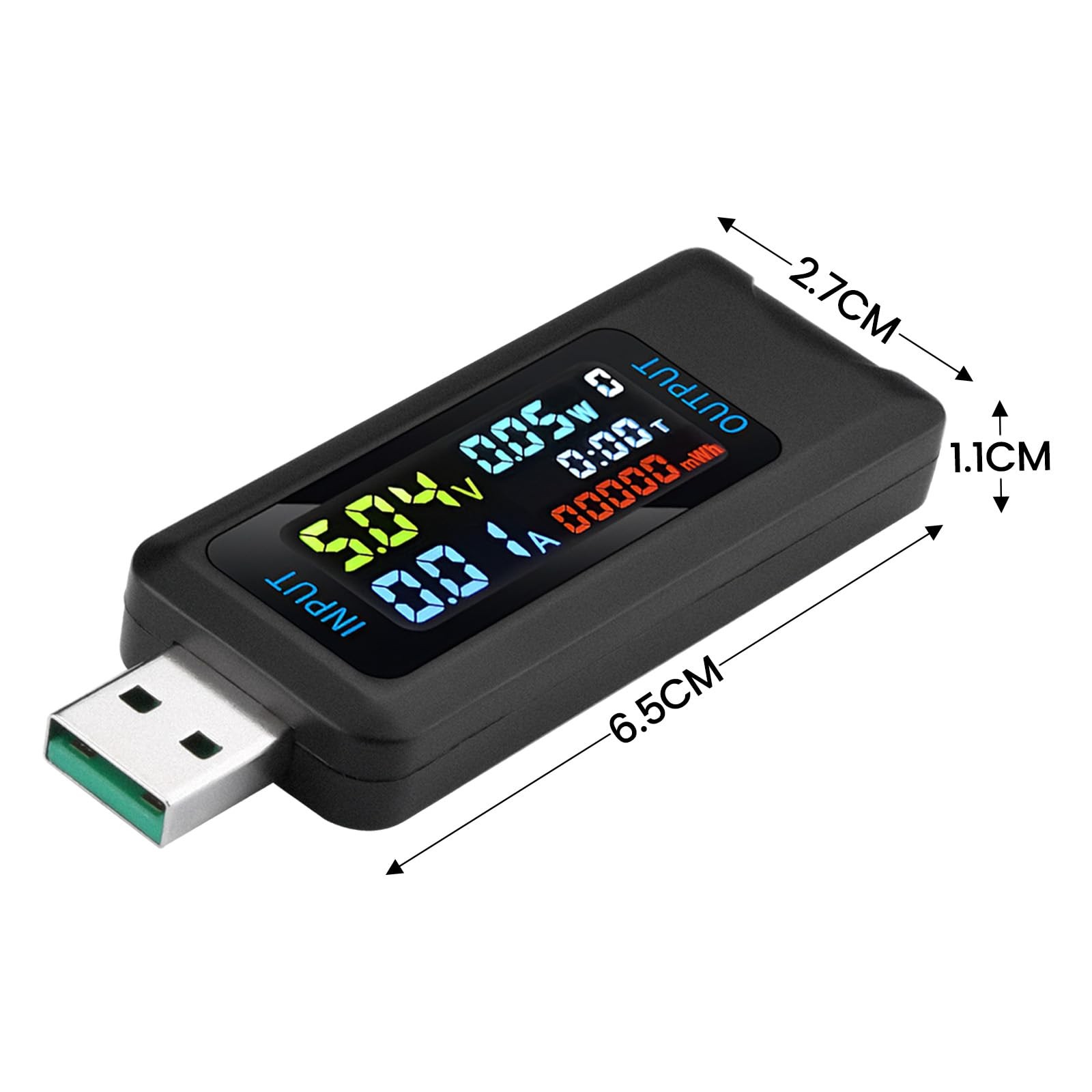 MultiFunctional Digital USB Tester DC 4.536V 08A Power Capacity Meter