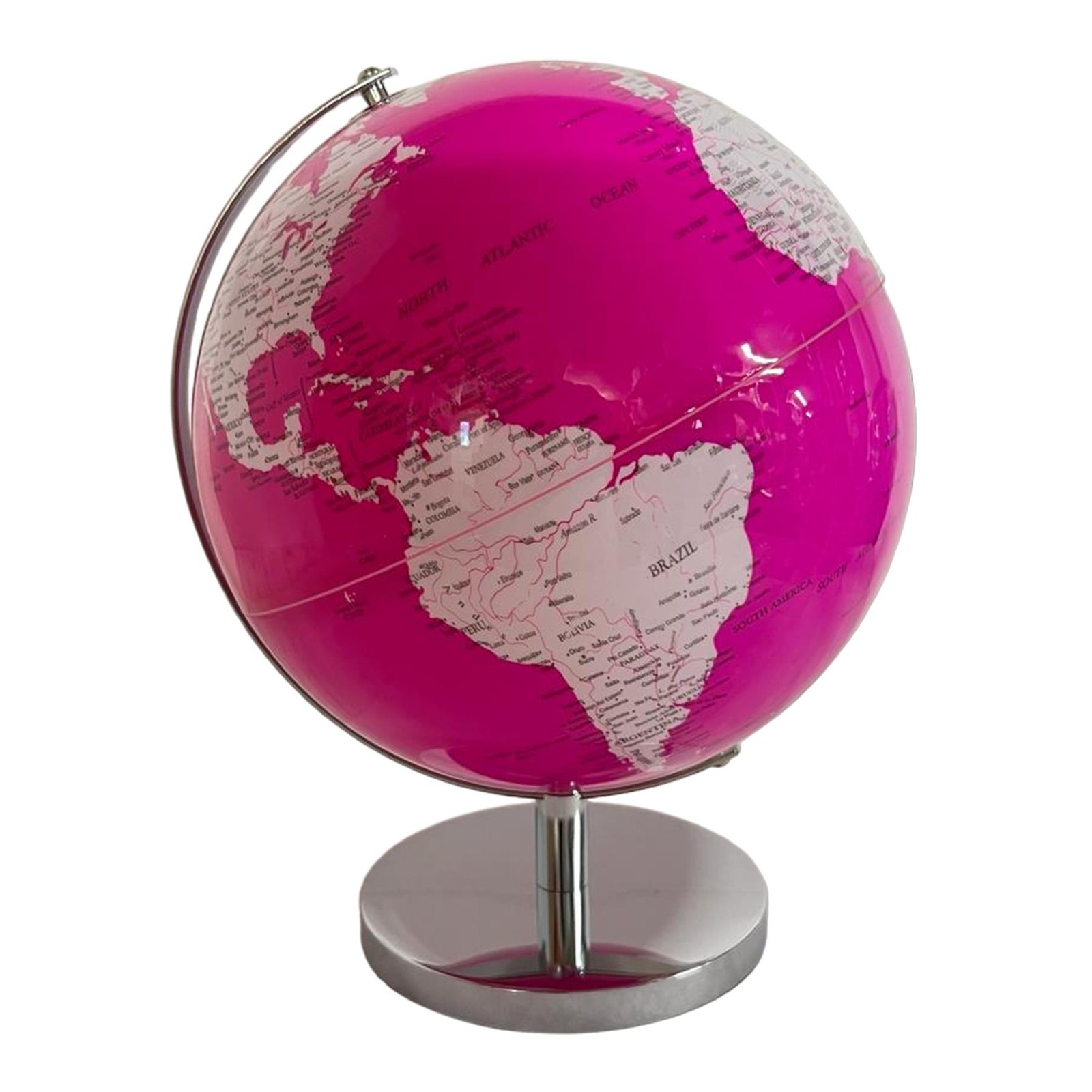 PINK WORLD GLOBE | World globe for adults | 25cm (D) x 25cm (W) x 30 cm (H)