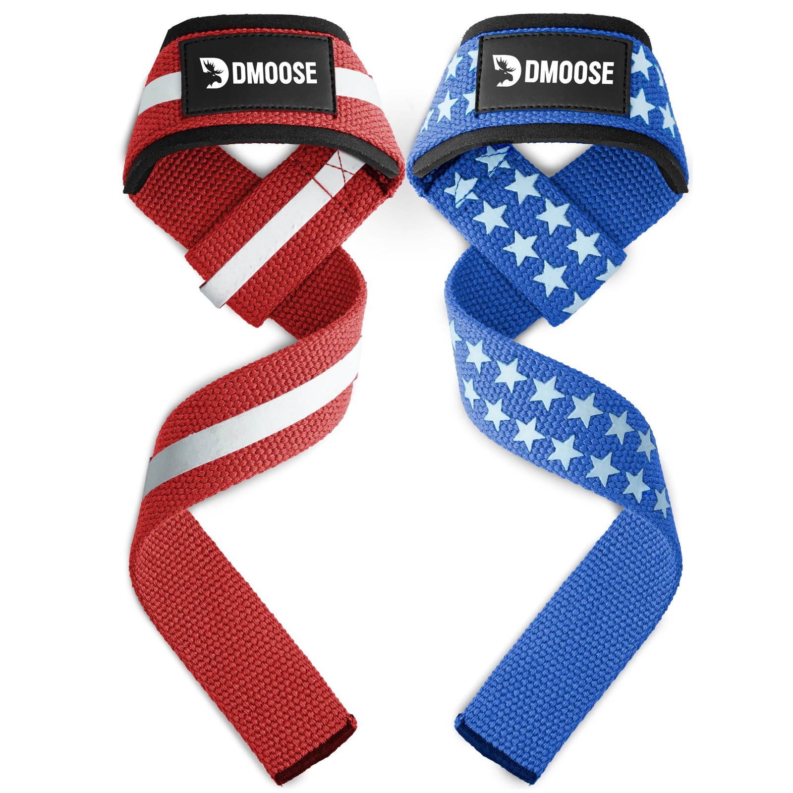DMoose Fitness Lifting Straps - 4mm Neoprene Padded Wrist One Size, American