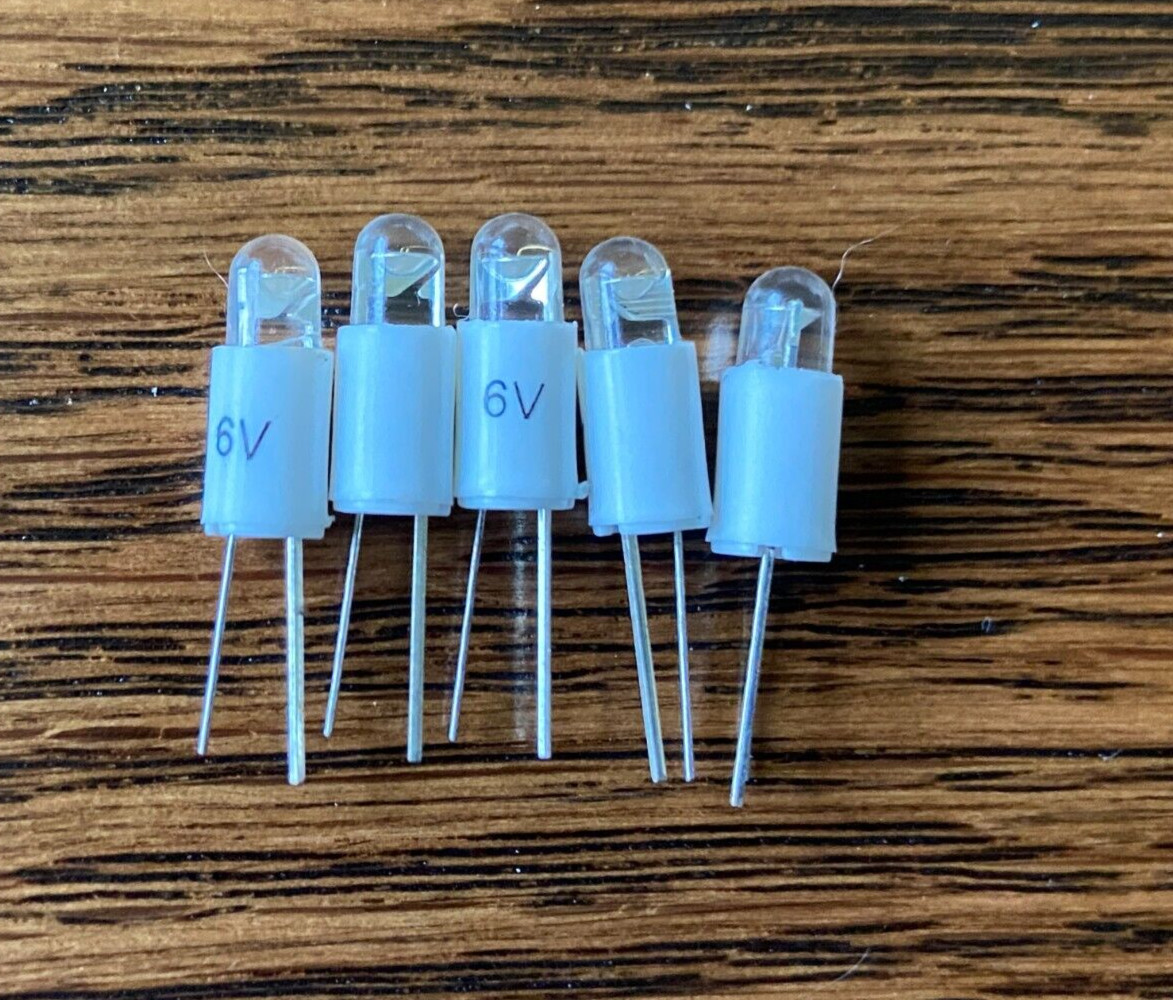 5 New Warm White 6V Bi-Pin LED Lamp Light Bulbs Marantz 2230 2245 2270 4300 6.3v