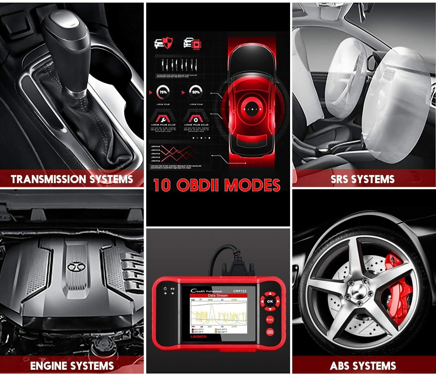 2024 LAUNCH X431 CRP123 Elite OBD2 Diagnostic Scanner ABS SRS Fault Code Reader