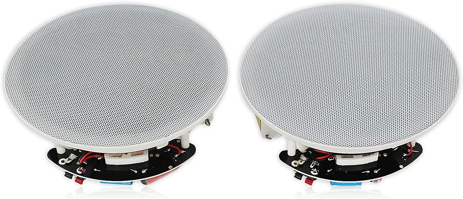 Herdio 6.5" Flush Mount Wall Ceiling Speakers 2-Way Home Speaker System White US