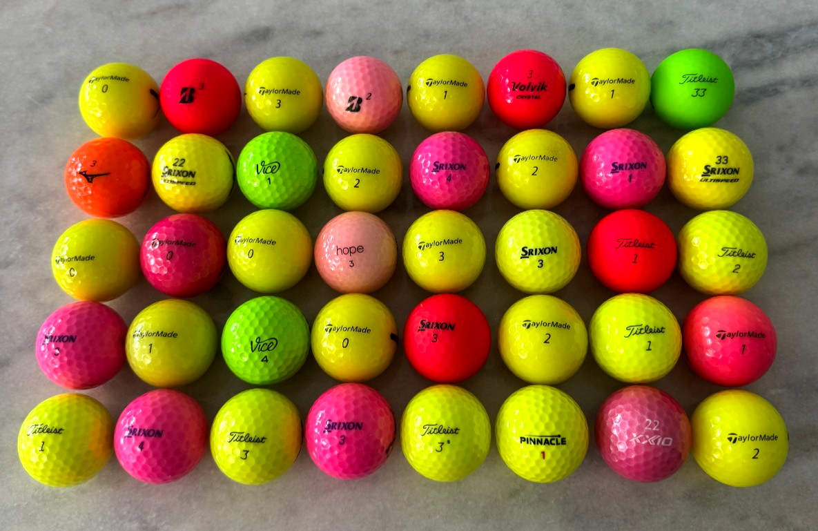 40 Top Quality Brands Assorted Colored Golf Balls in AAAAA Condition