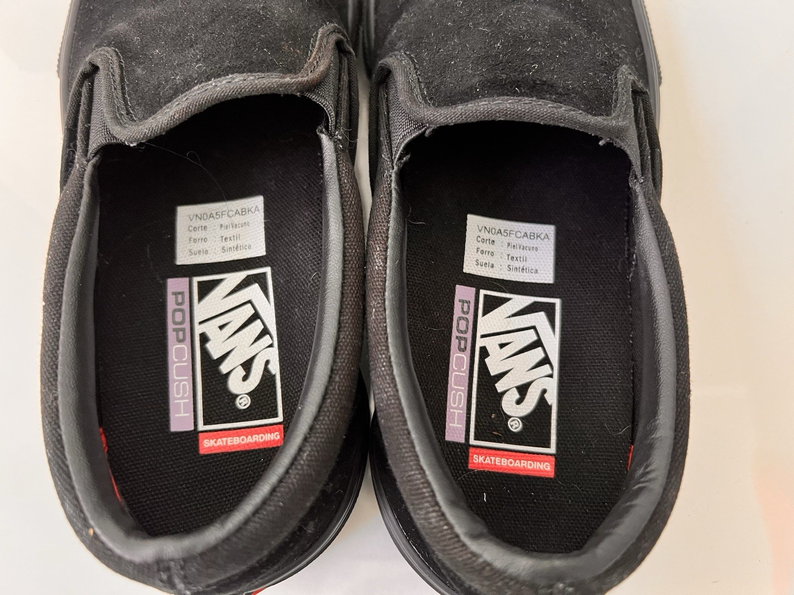Vans Skate Slip-On PopCush Black Skateboarding Shoes Men's US 8 WORN ONCE