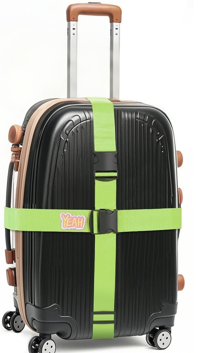Luggage Straps for Suitcases 4 Pack GREEN Travel Essentials Luggage Straps