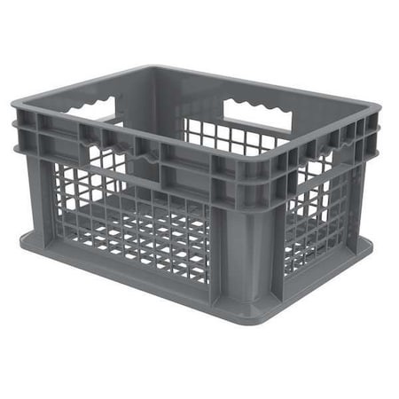 Akro-Mils 37208Grey Straight Wall Stackable Storage Container, 6.7 Gal, 15-3/4