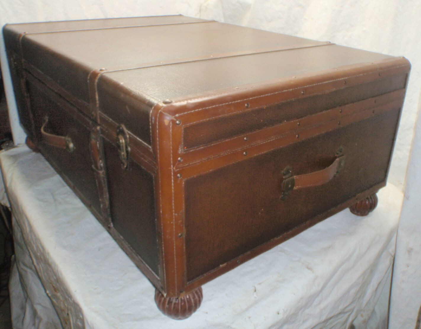 Footstool or Table That Looks Like A Trunk That Has A Drawer In It