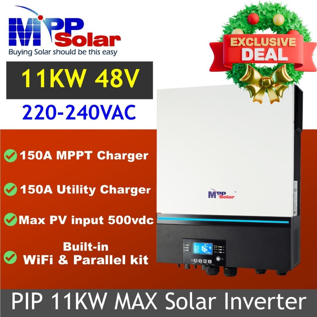 11kw MAX 11000w 230v 48v MPP Solar inverter Dual 150A MPPT 500V WiFi Tariff free