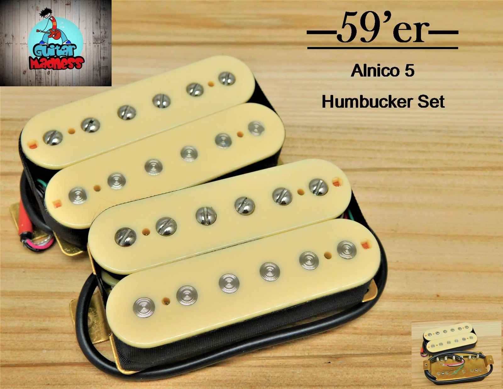 G.M. 59'er Alnico 5 Ivory Humbucker Set (4-wire) for Les Paul