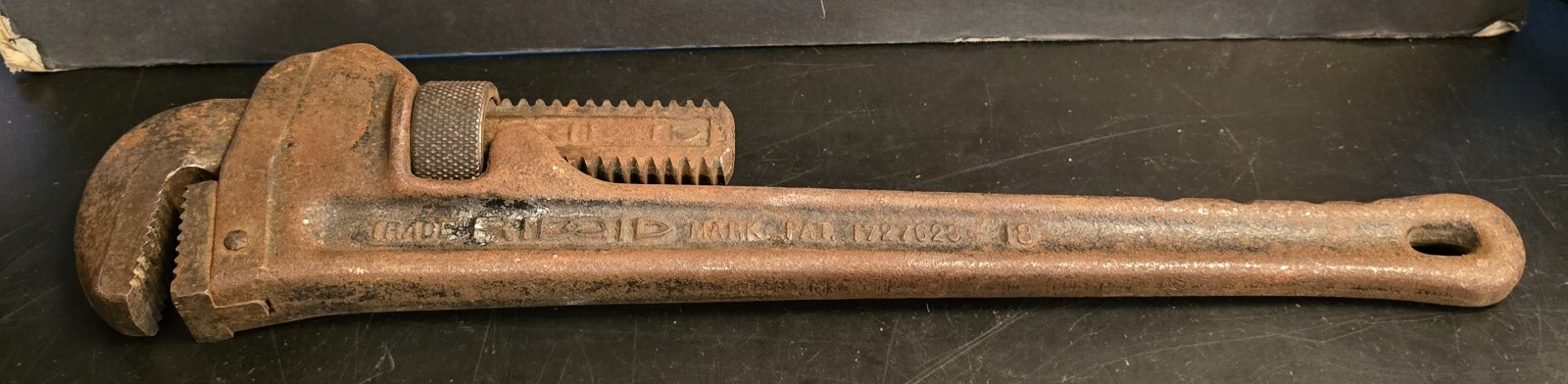 Ridgid 18 Inch Heavy Duty Vintage Pipe Wrench Pat. 1727623 Ridge Tools USA