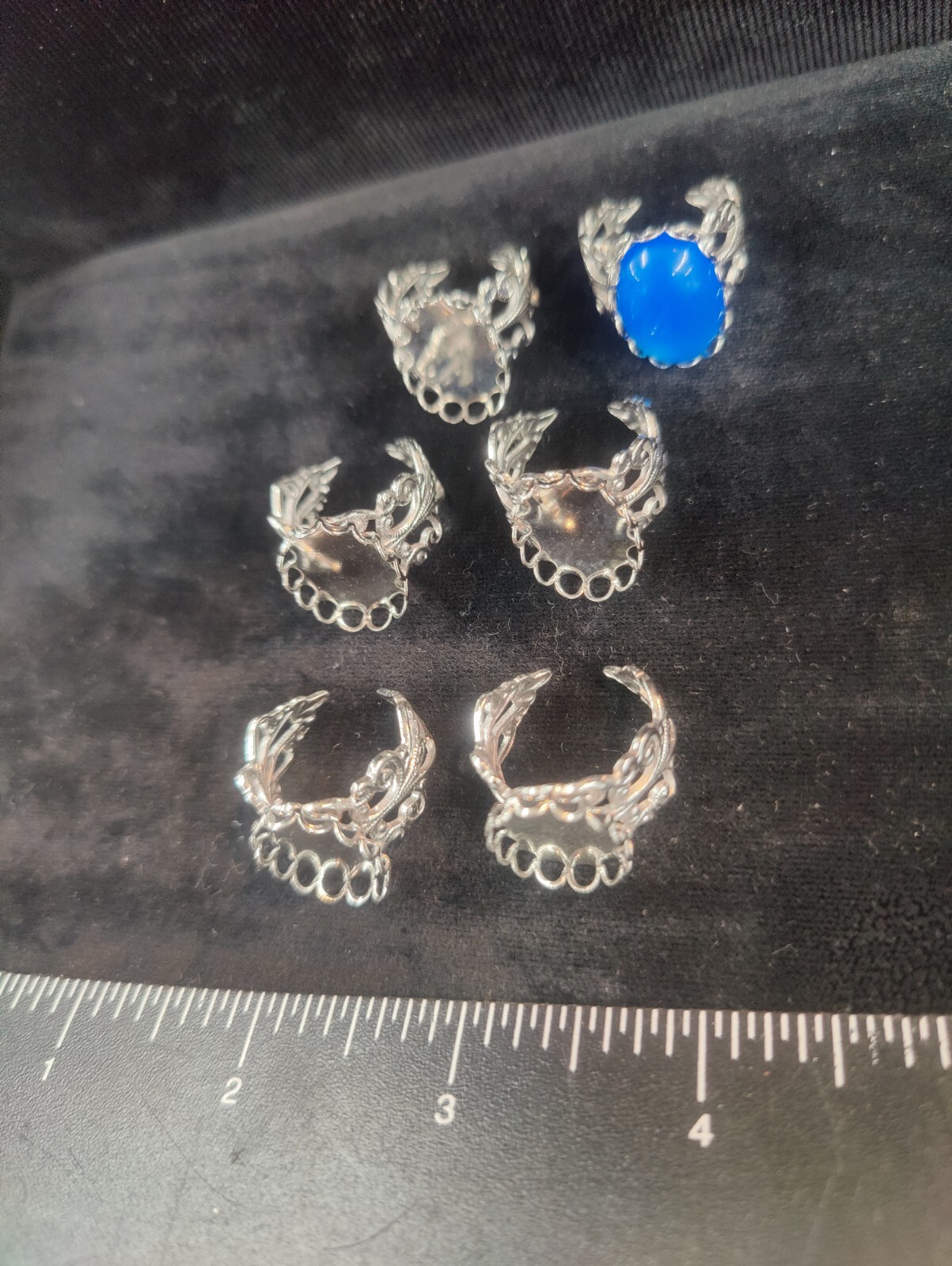 5 PCS 13x18mm Ring Setting  Silver Color Plated New