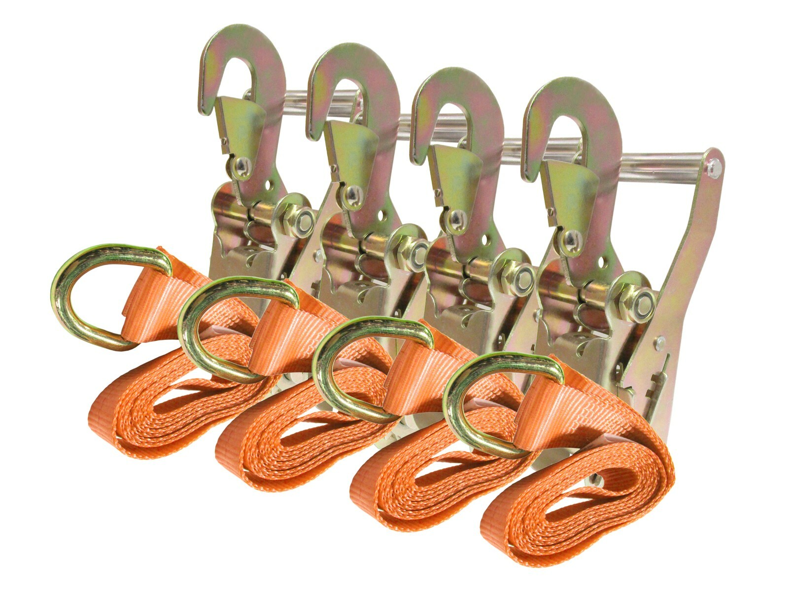 DOT Approved Wheel Lasso Straps 2" x 10 FT w/ Ratchets Snap Hooks 4 Pack