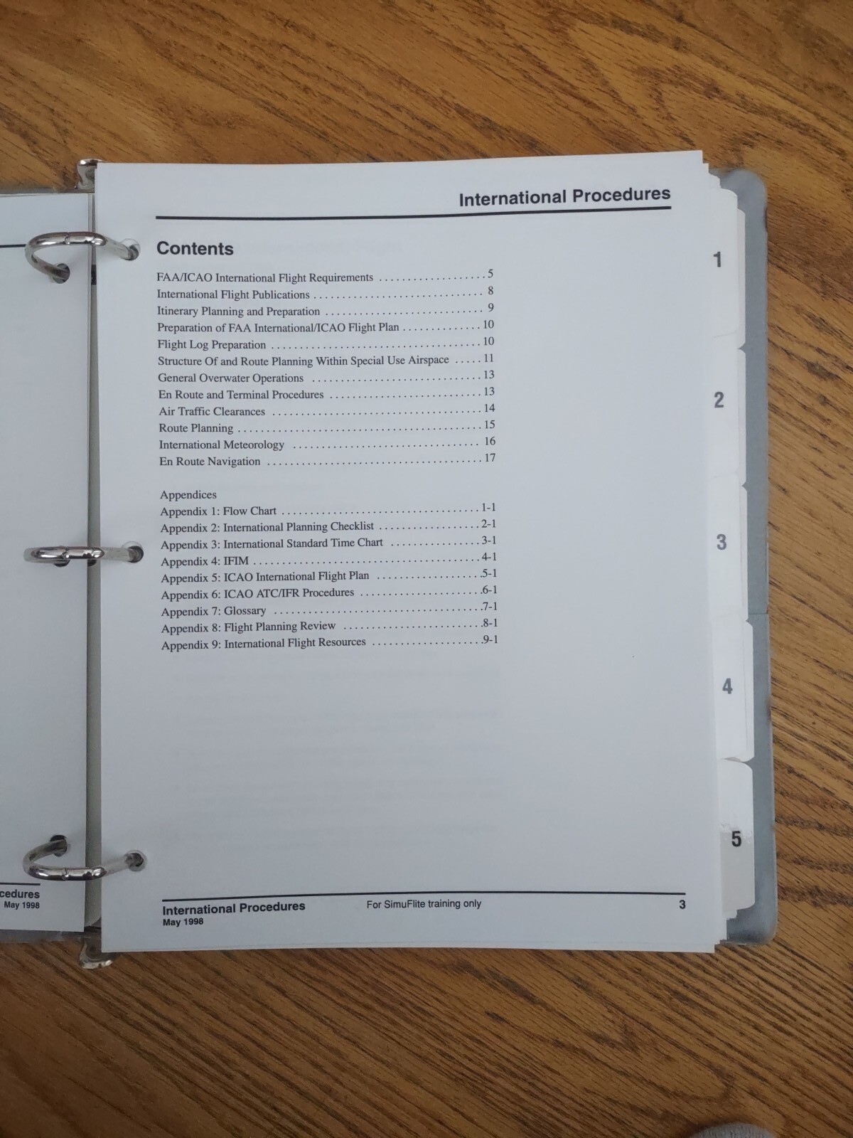 1998 Simuflite International Procedure Binder