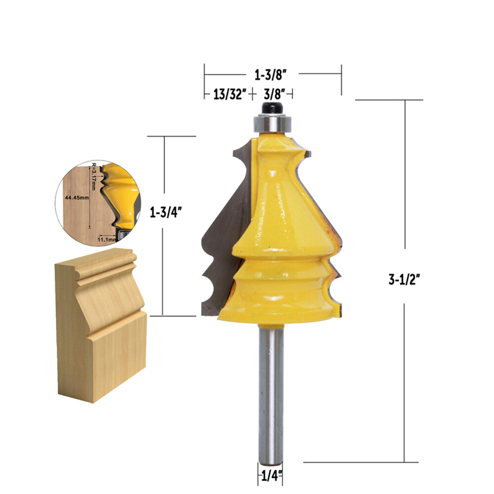 1pcs 1/4" Shank 1-3/4" Architectural Molding Router Bit
