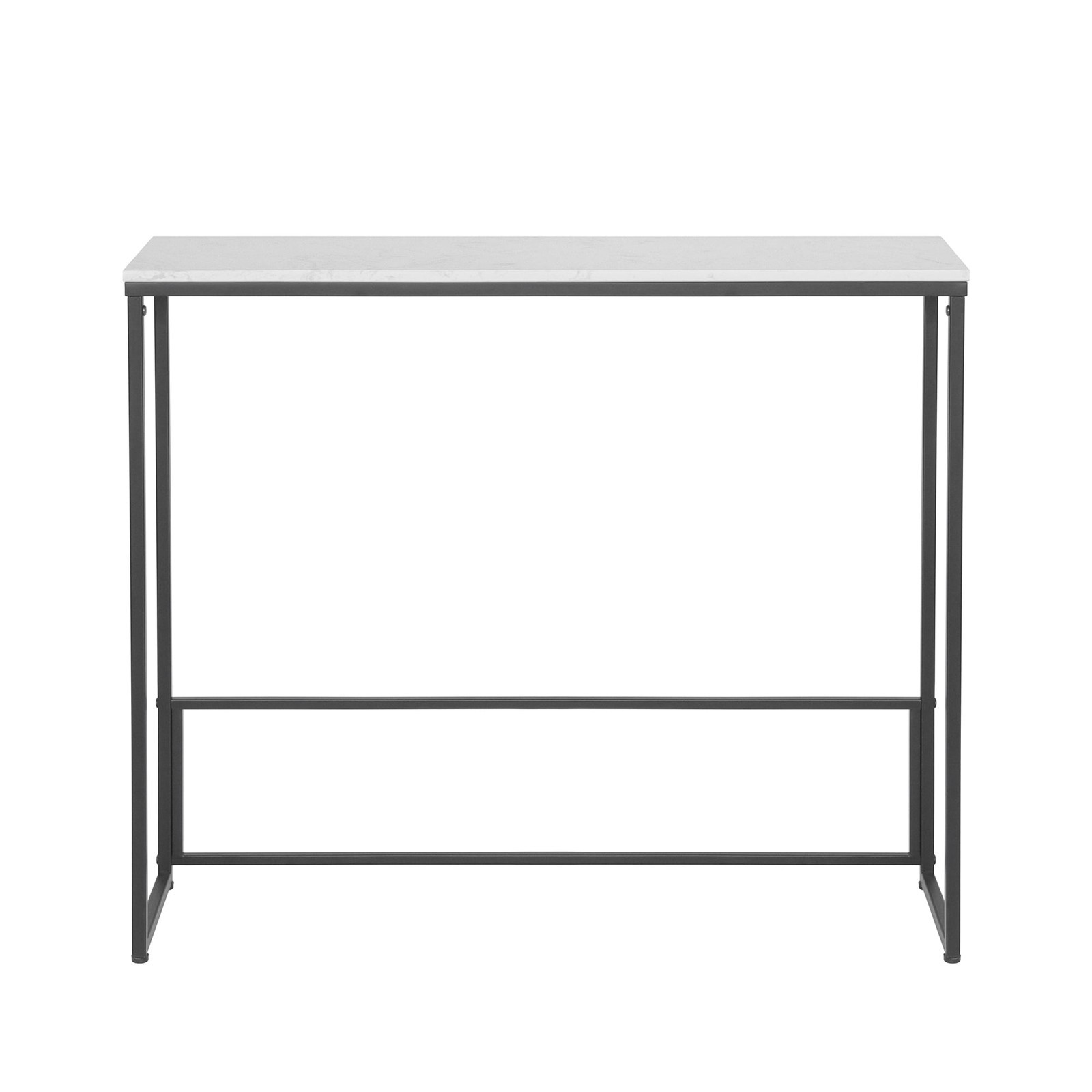 Sleek Console Table W/ Marble Stone Top Compact Entryway Table