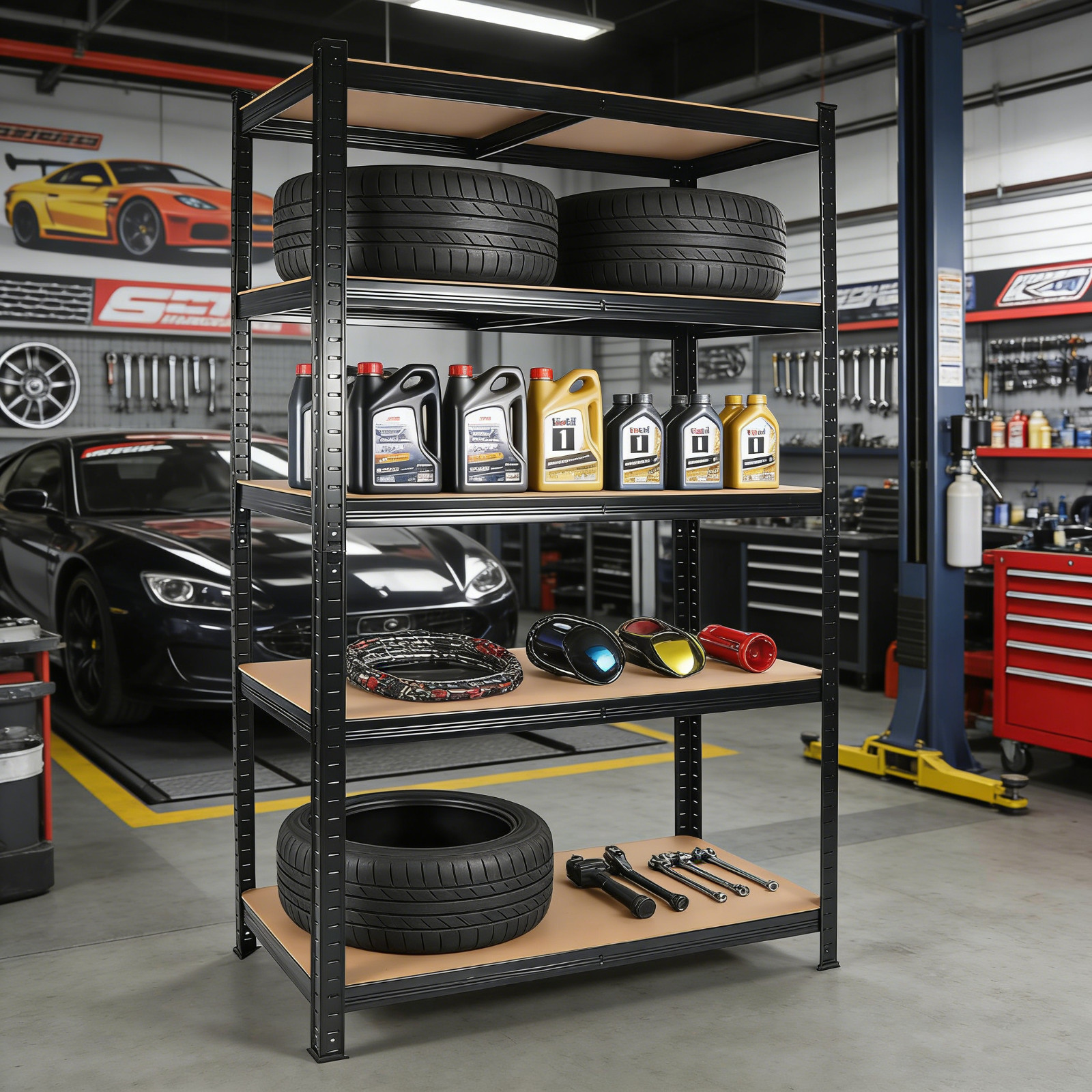 2000LBS Capacity Garage 71x 35.5x15.8 Multipurpose Storage Shelves Heavy Duty