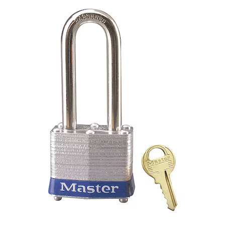Master Lock 3Kalhblu-0354 Lockout Padlock, Keyed Alike, Steel, Blue, 2 In
