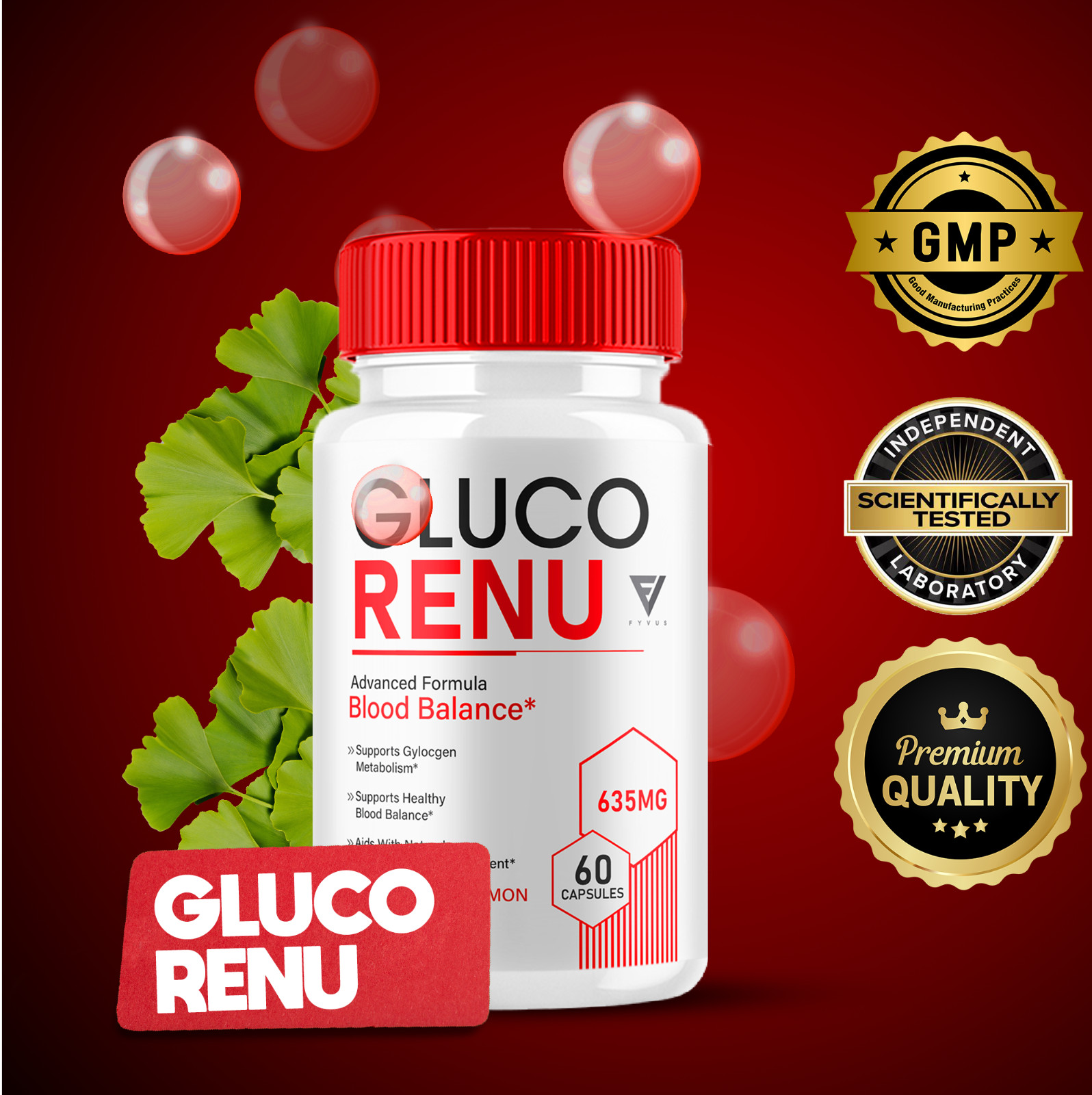 (3 Pack) Gluco Renu Glyco Optimizer Capsules GlucoRenu Pills (180 Capsules)