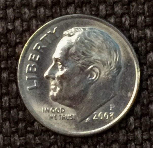 2003 P Roosevelt dime, actual coin in picture, free shipping.