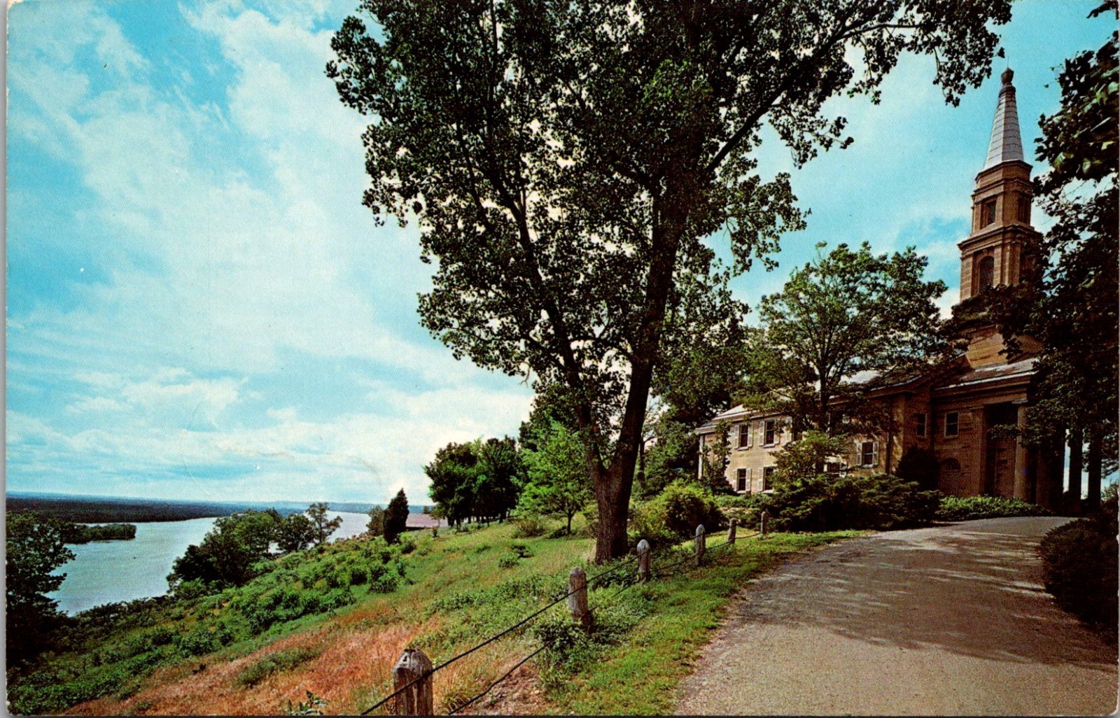 Principia College Chapel Elsah Illinois Ektachrome Postcard