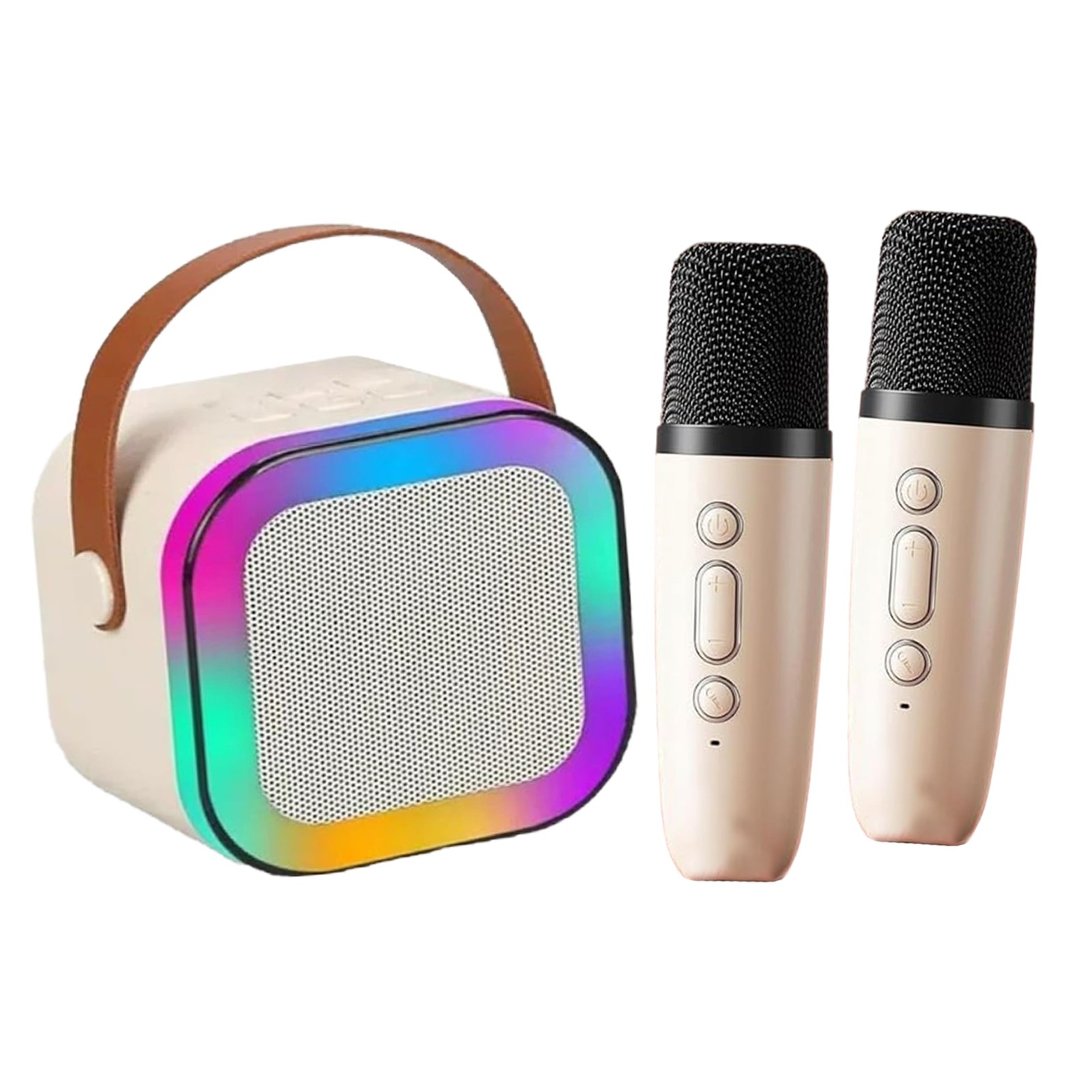 Mini Karaoke Machine Toy for Kids with 2 Wireless Microphones - Portable Blue...