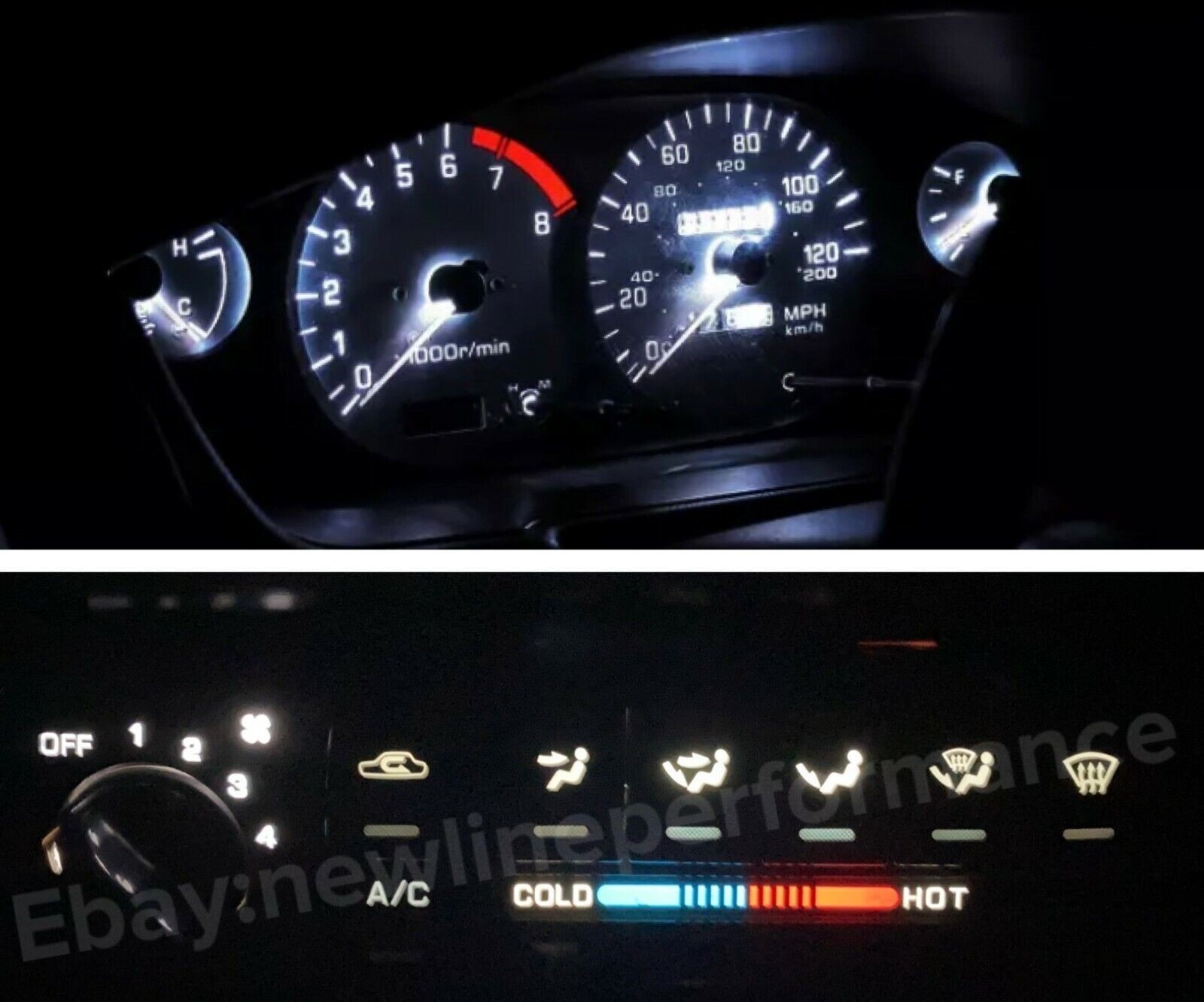 White Cluster / Climate Control Ac Heat LED Bulbs For Nissan 240sx s14 1995-1999