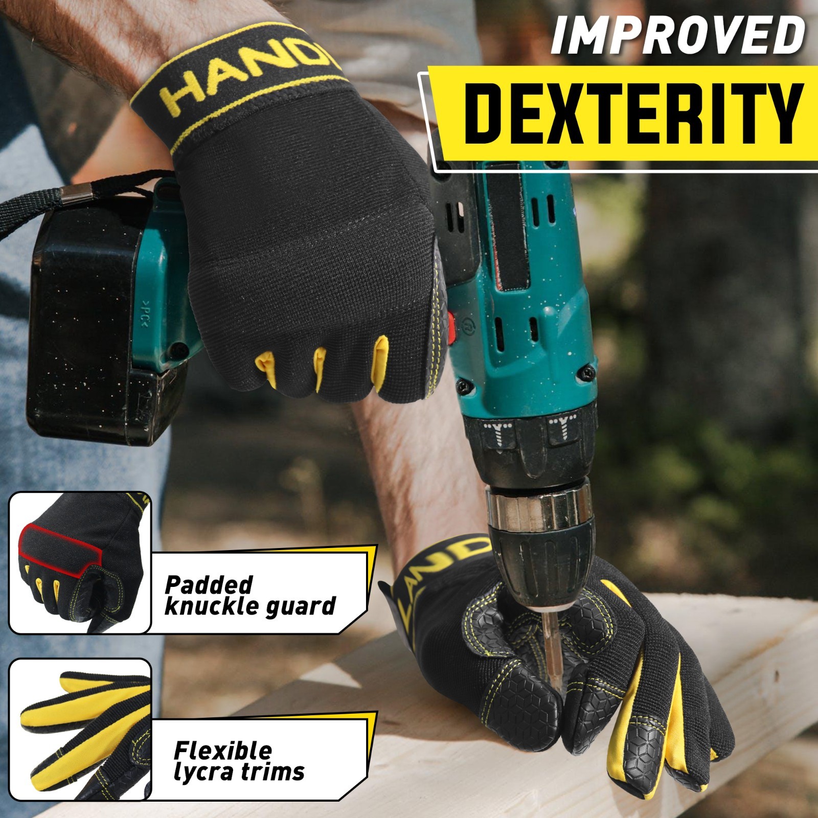 HANDLANDY Work Gloves for Men & Women