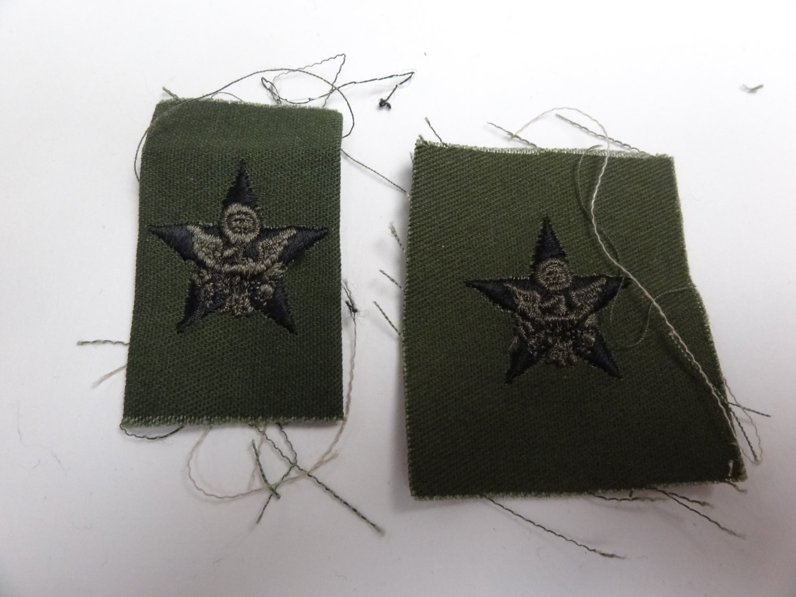 US MILITARY INSIGNIA PATCH SEW ON SET OF 2 ARMY OD GREEN GENERAL STAFF CORPS OFF