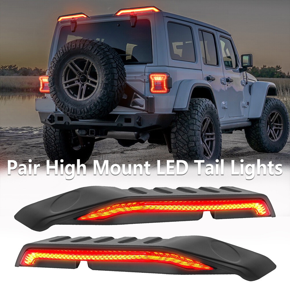 For 18-23 Jeep Wrangler JL High Mount Roof LED Brake Turn Reverse Tail Lights