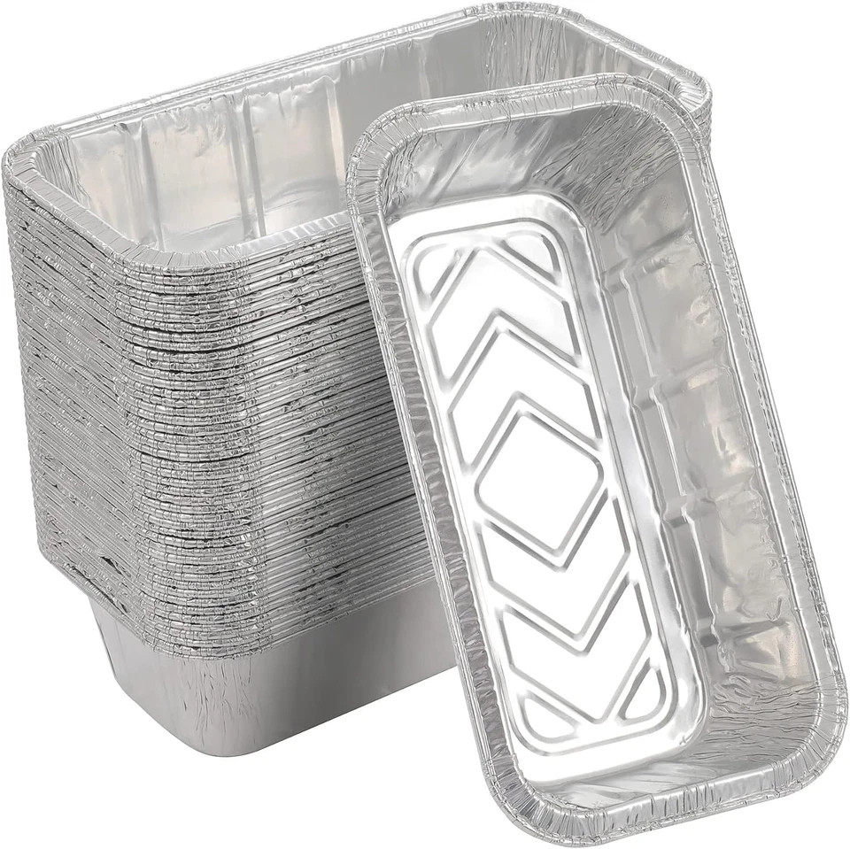 Loaf Pans [50 Pack] 2Lb Heavy Duty Disposable Aluminum Foil 50 PACK, Silver