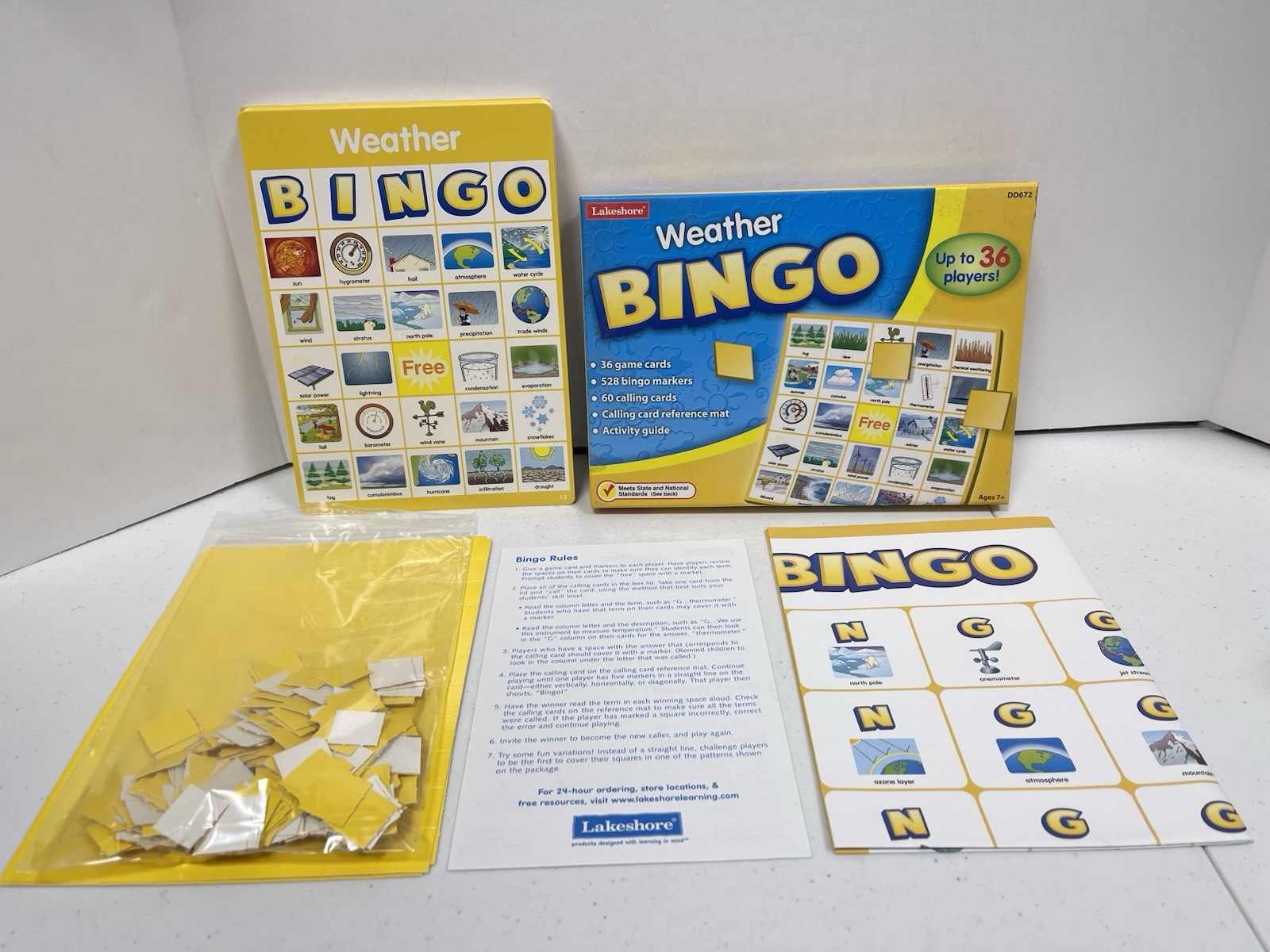 Lakeshore Weather Bingo Science Game for up to 36 Players