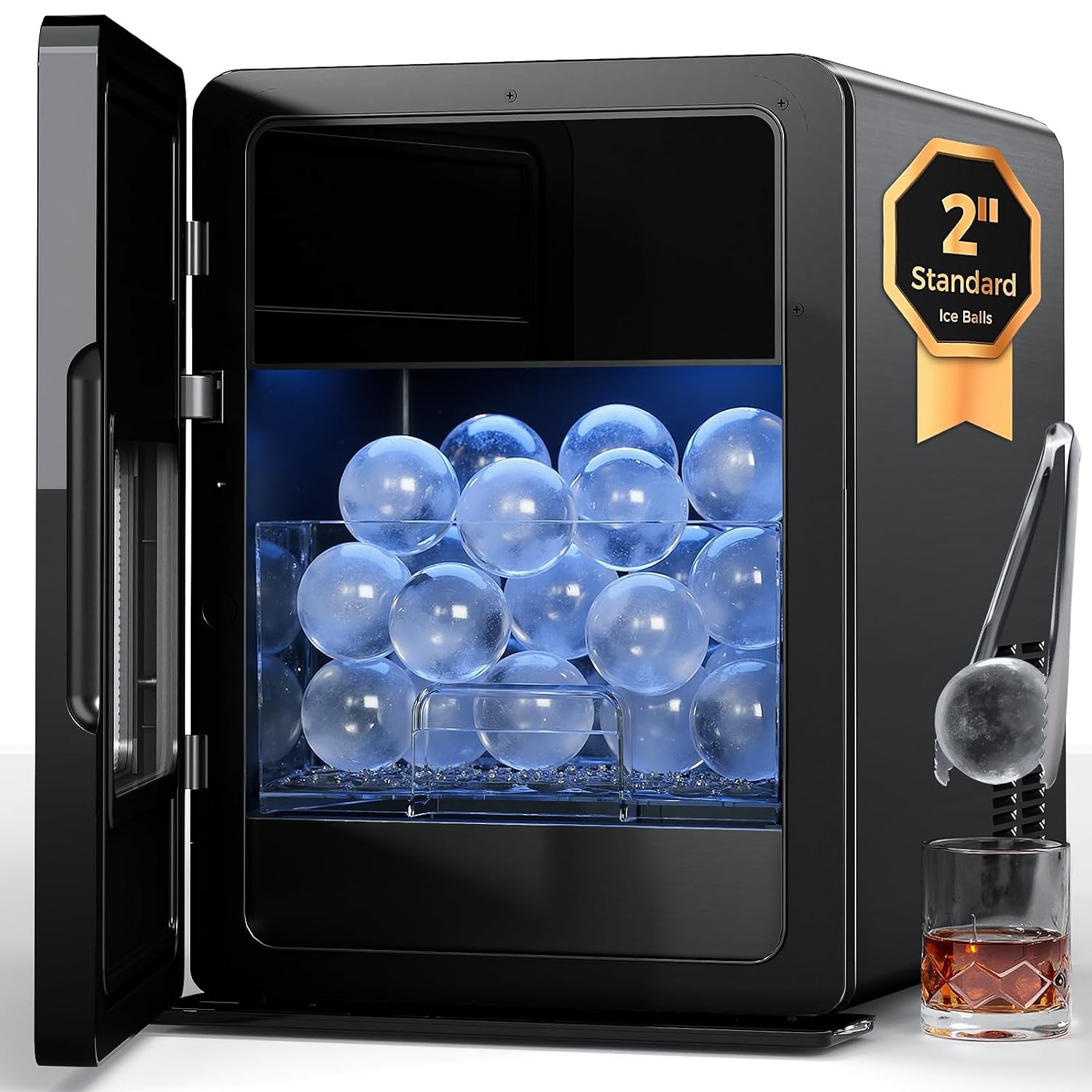 Cocktail Ice Ball Maker 2 Inch 4 Clear Spheres 35 Min