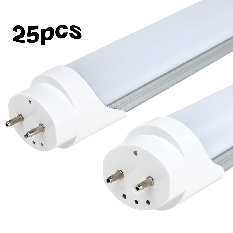 HMINLED 3000k 25 pack led tube light bulbs 4ft T8 G13 milky 85-285V Double-end