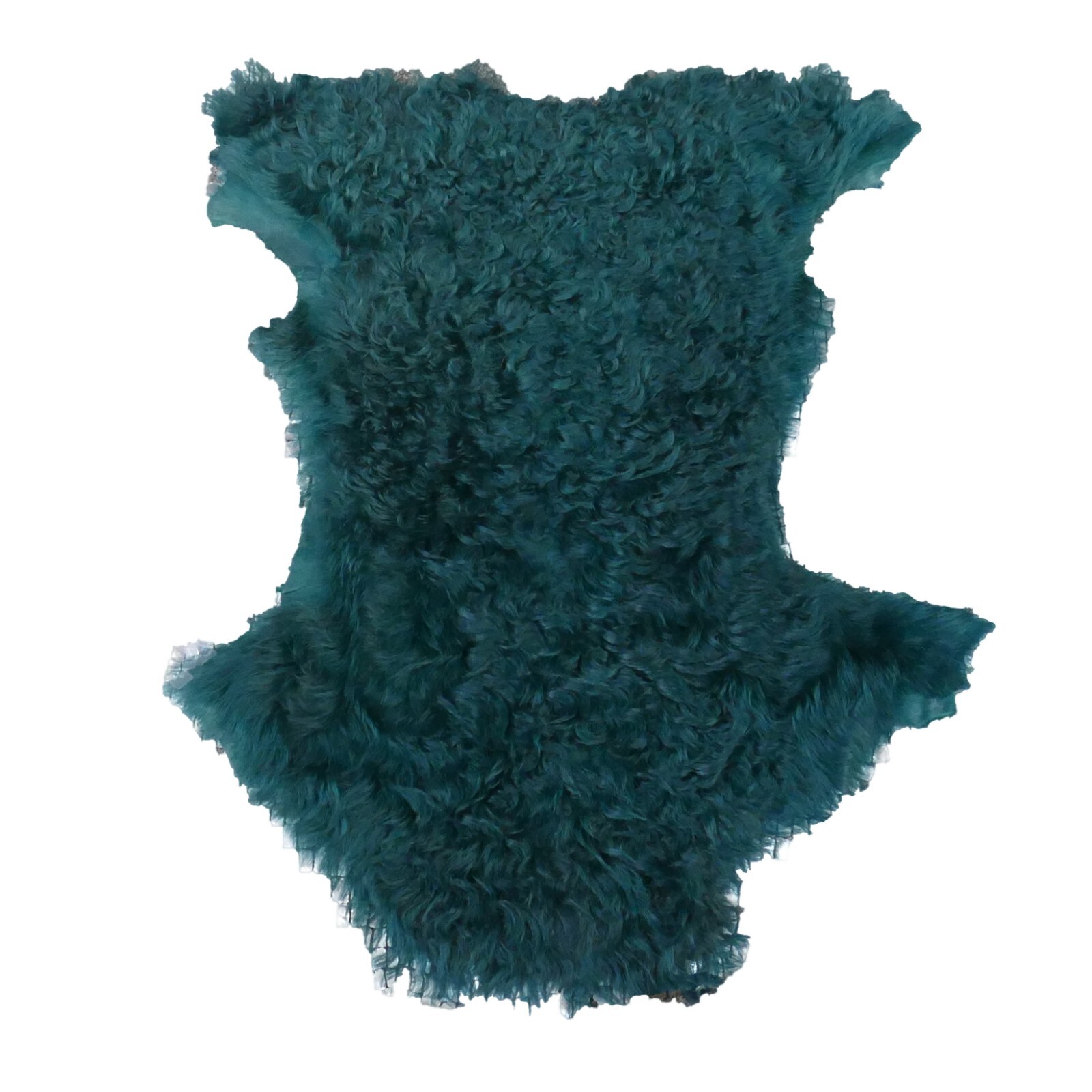Glacier Wear Long-Hair Tuscan Lamb - Curly Green Hair on Shiny Alligator shp4076