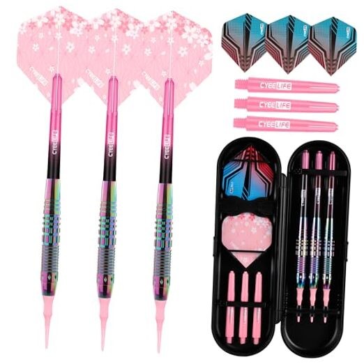 Soft Tip Darts Set - Professional Darts Plastic Tip Sets with Brass Barrel +