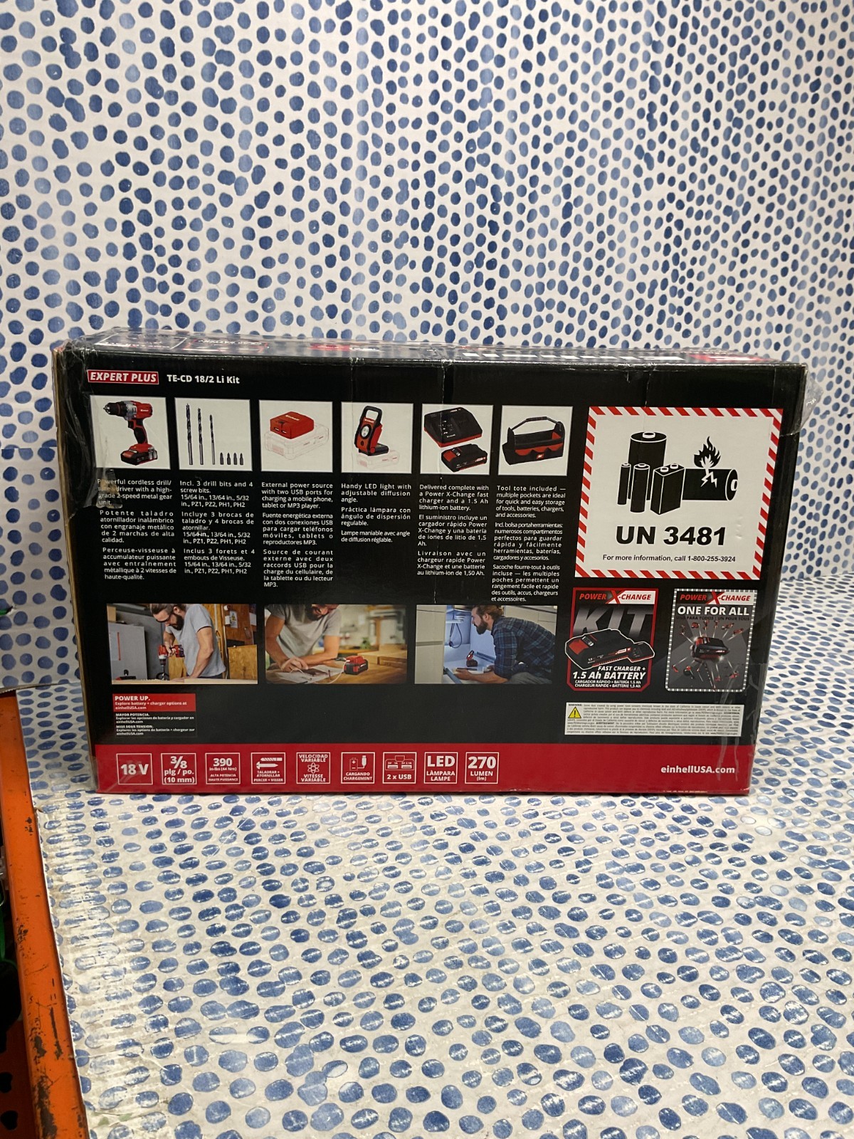 Einhell 18V 3/8" Cordless Drill Driver Tool Set w/ Tool Bag, LED Lamp & More NEW