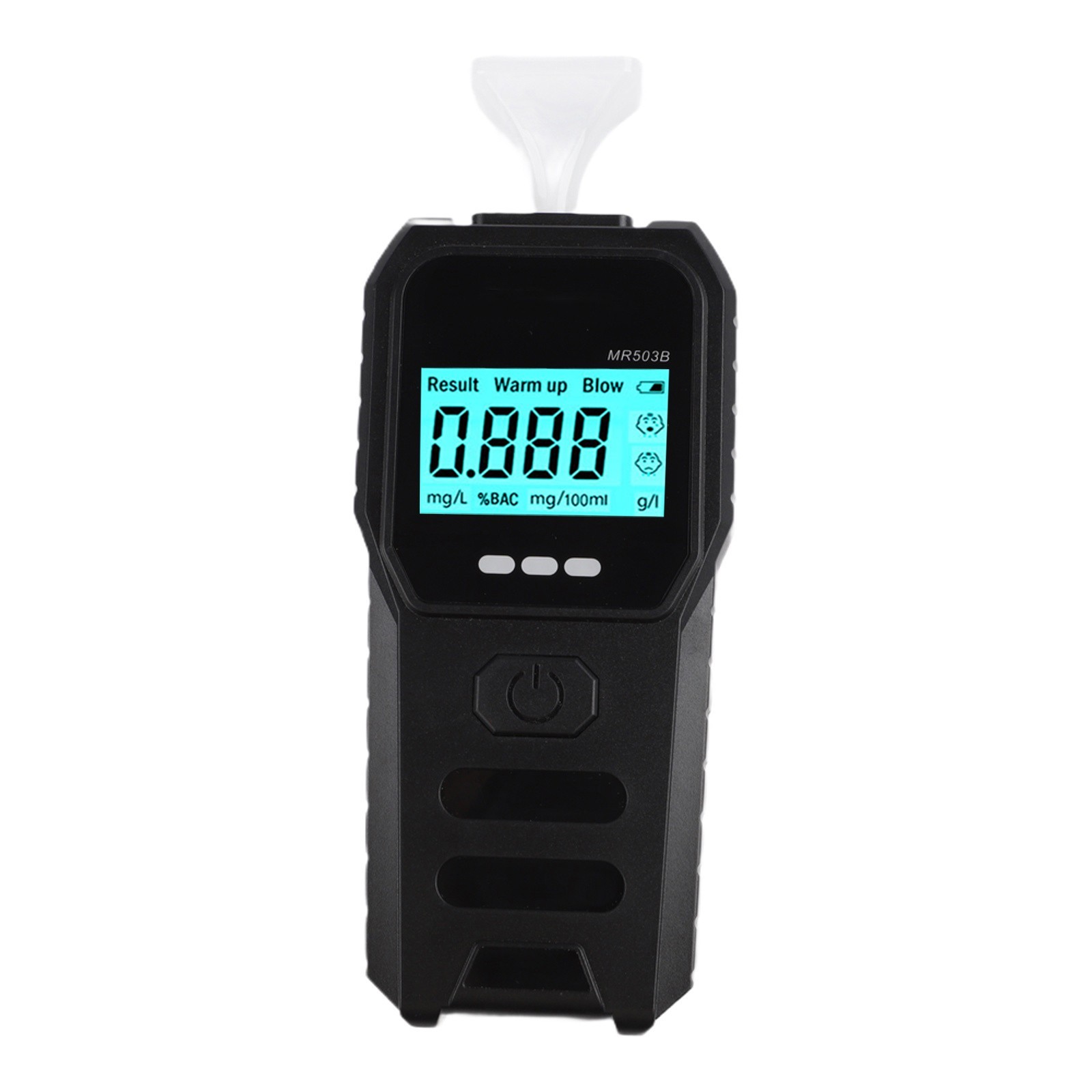 Compact Black Breathalyzer with LED Display and Bilingual Voice Support