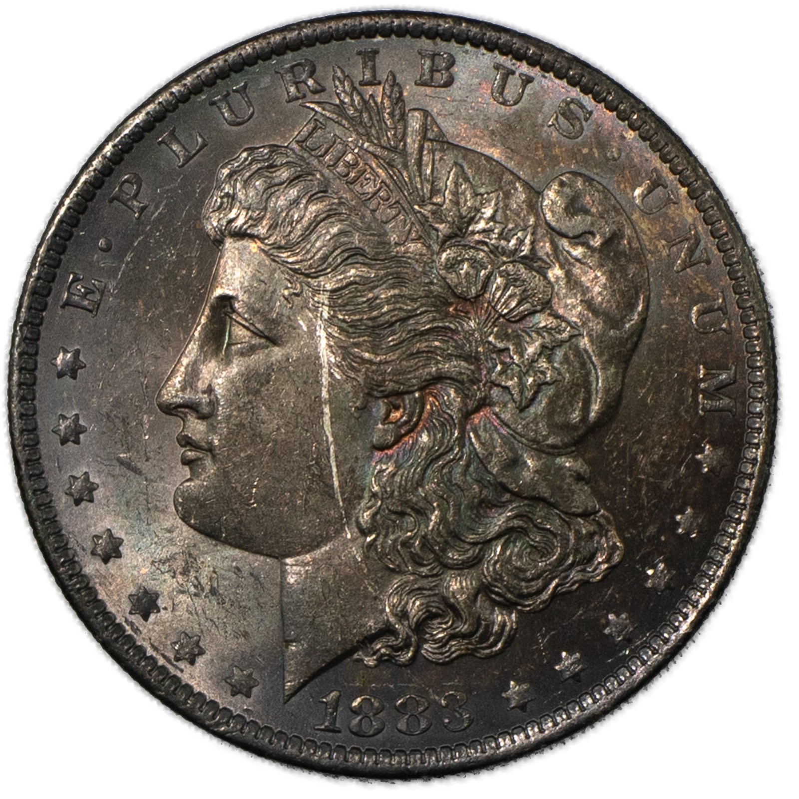 1883-O Morgan Silver Dollar Superb Toned Brilliant Uncirculated BU+