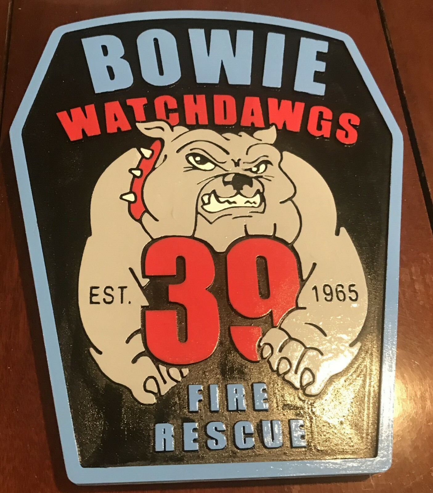 Bowie Fire Rescue 3D routed patch plaque sign Carved Custom