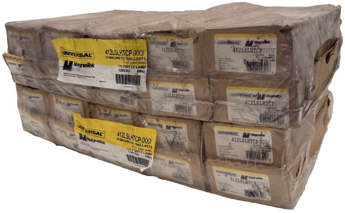 LOT OF 20 NEW MAGNETEK UNIVERSAL RAPID START BALLASTS 412-L-SLH-TC-P 412LSLHTCP