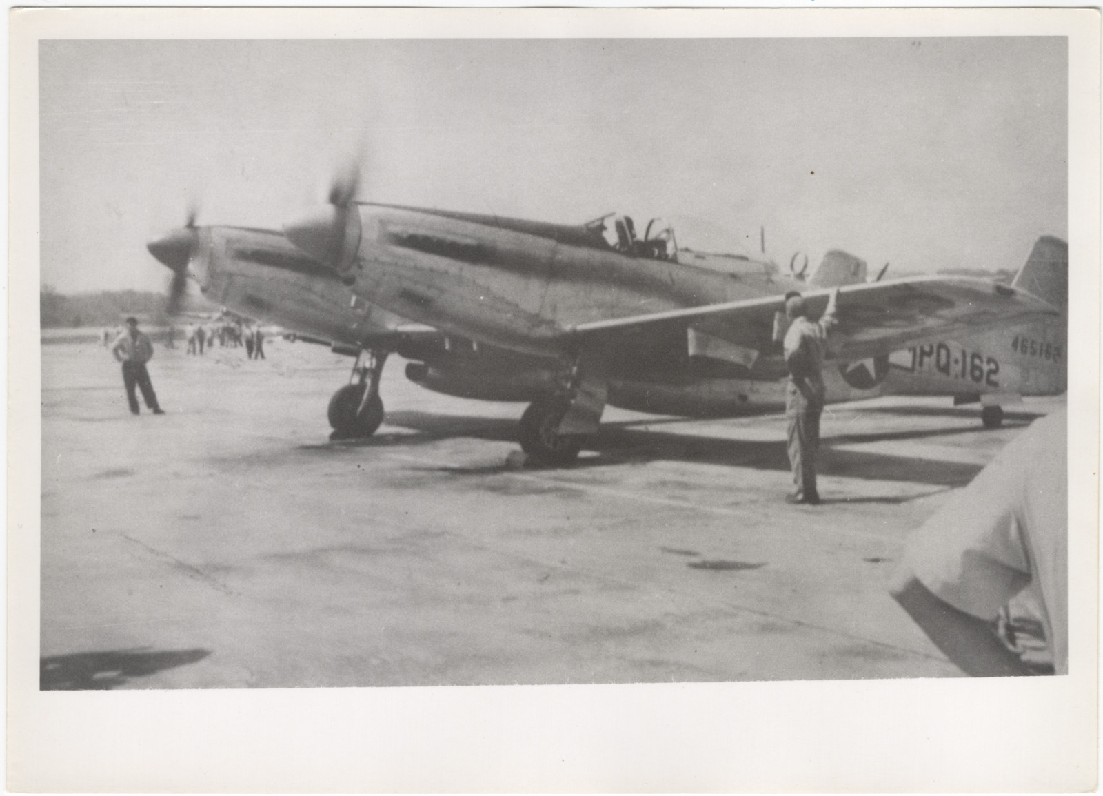 P-51D Mustang "PQ-162" 5x7 Vintage Photo: Postwar Flight Line, Engine Running