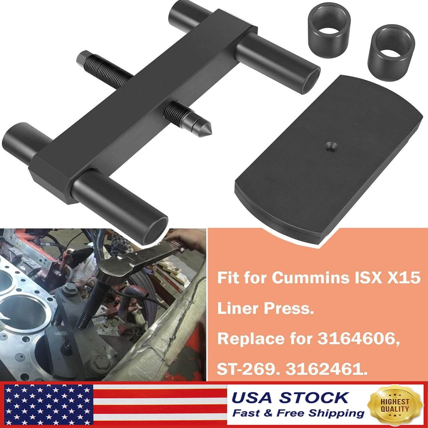 Cylinder Liner Press Installer Puller Assembly Tool 3164606 For Cummins ISX, X15