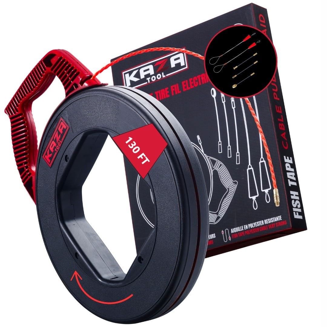 Fish Tape Wire Puller 130Ft x 4.5mm in Polyester | Better Than Fiberglass | E...