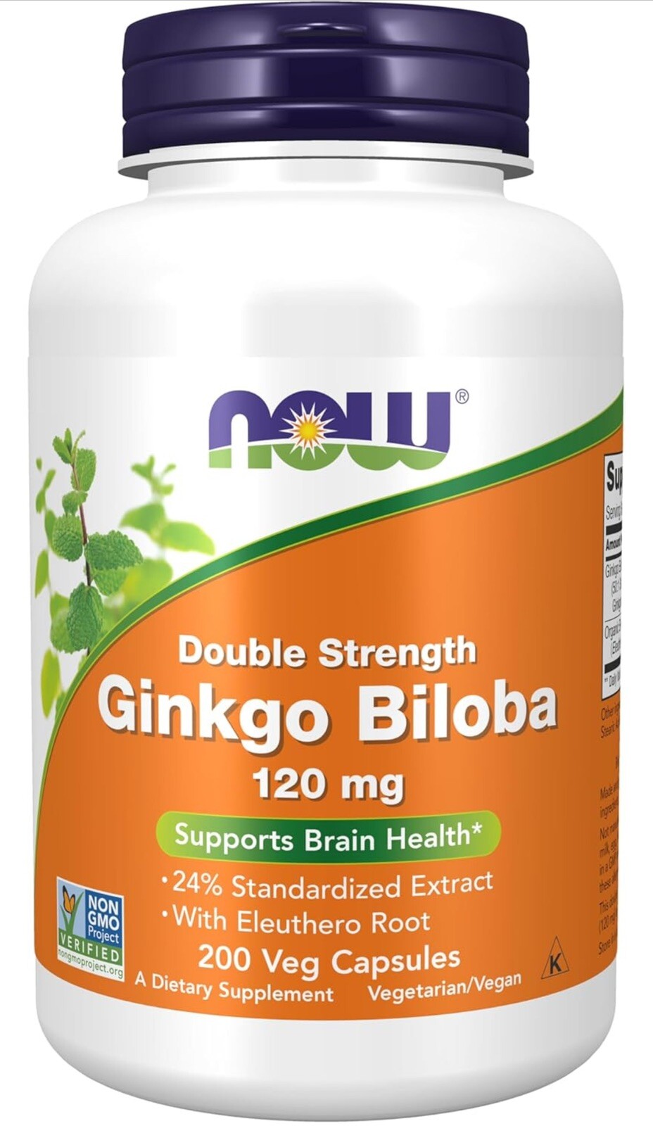 NOW**200 Veg Capsules**GINKGO BILOBA -Double Strength 120 mg (LIMITED TIME SALE)