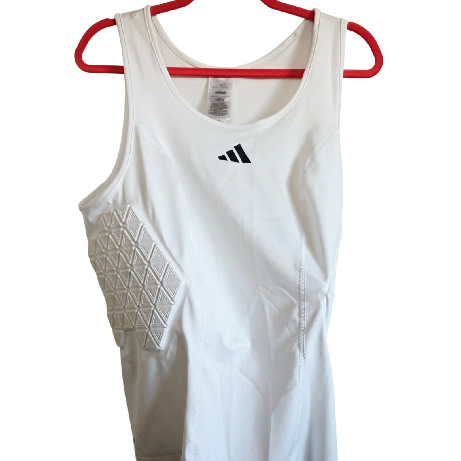 Adidas Men's Compression Tank Top White AEROREADY Padded 2XL Football NWT RV $80