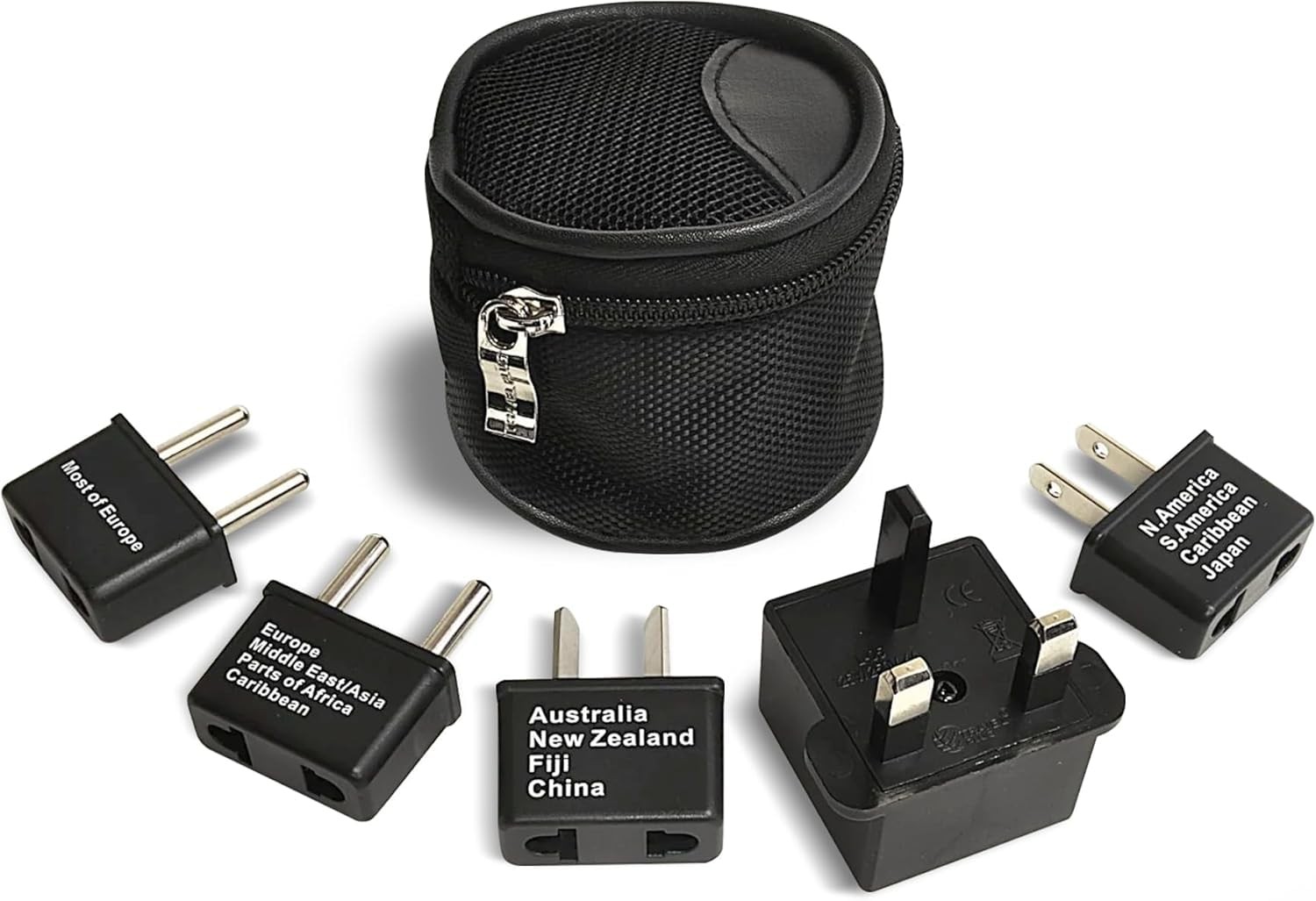 International Worldwide Travel Plug Adapter 5 Piece Set, Great for Cell Phone...