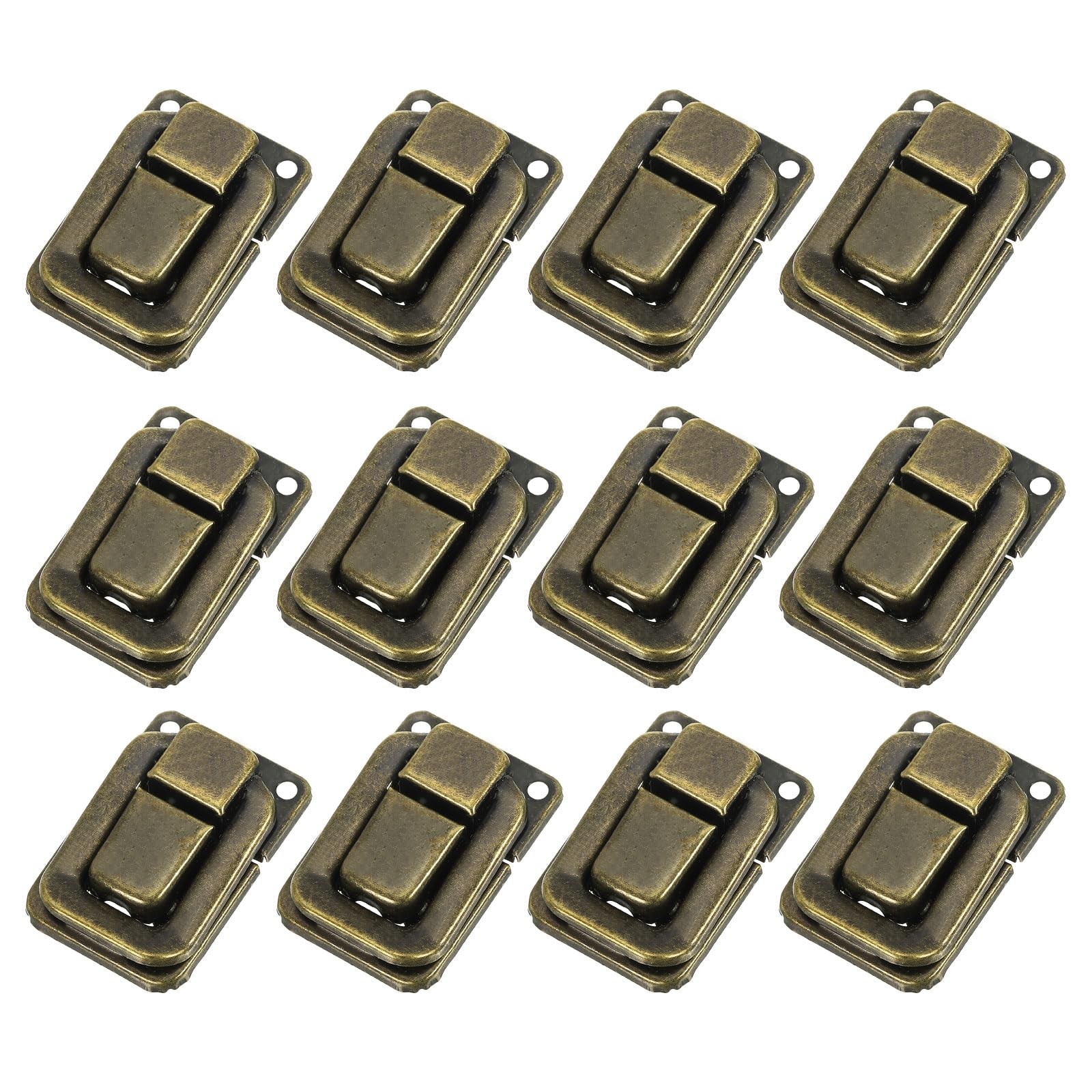 PATIKIL Toggle Catch Lock 1.4" x 0.9", 12 Pack Metal x Bronze