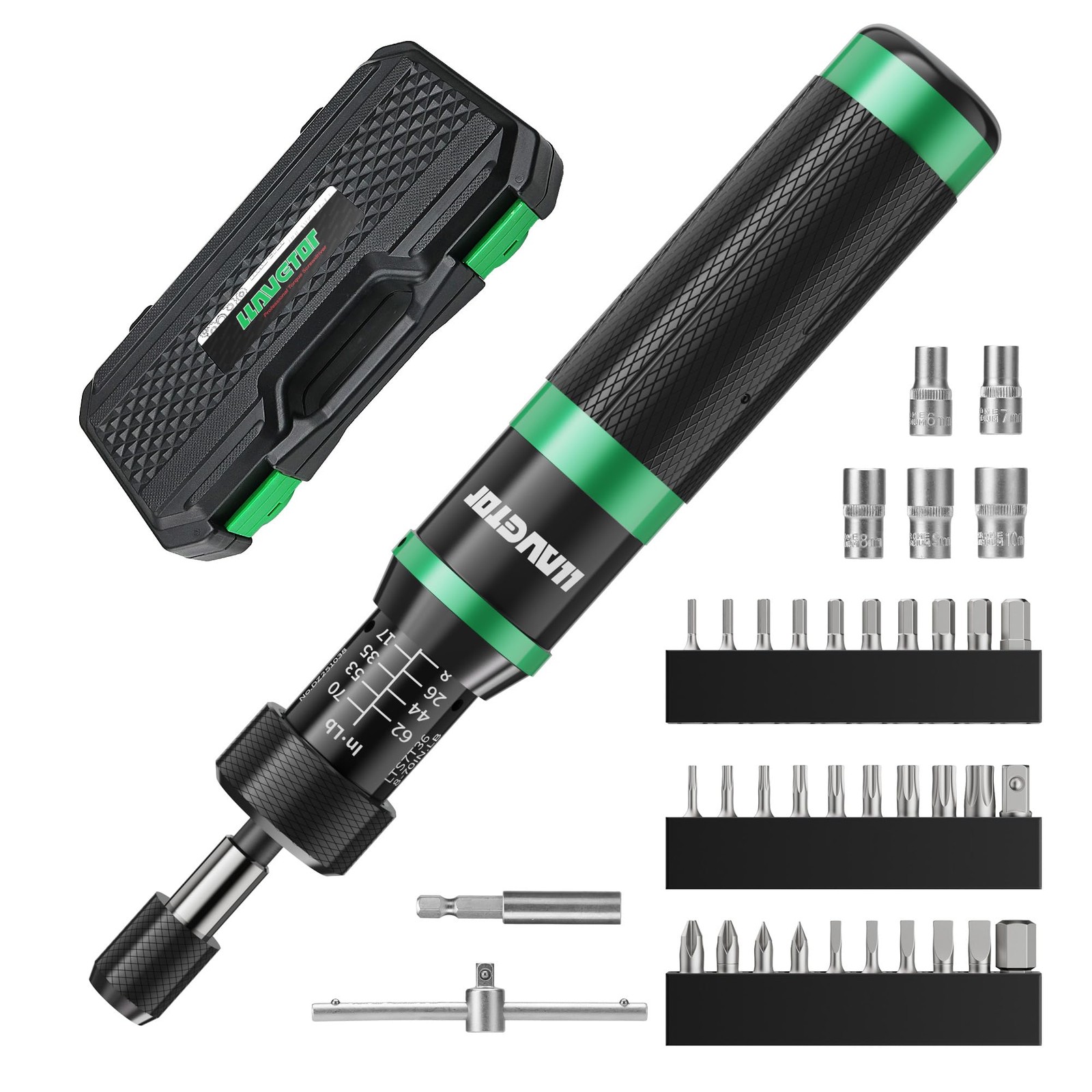 Torque Screwdriver,8-70 in.lb(1/4" Drive) Inch Pound Torque Wrench with S2 St...